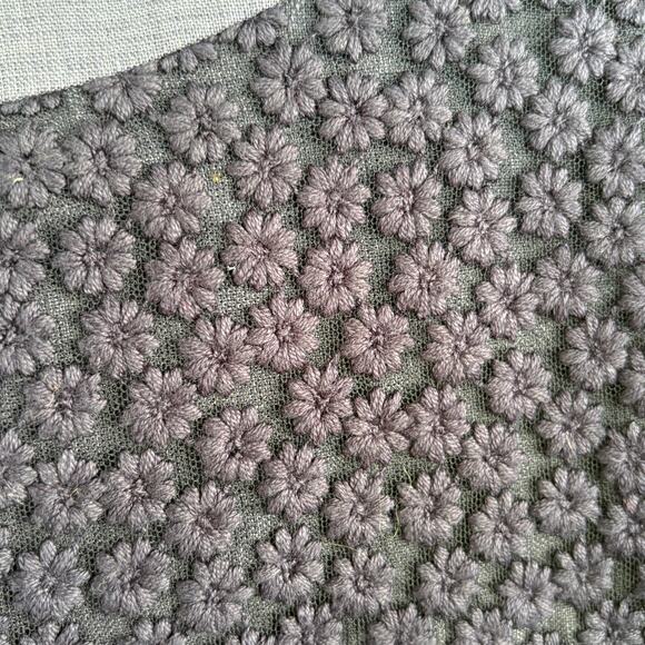 Brooks Brothers Linen Sheath Dress 4 Navy Blue Floral Emboridered Crochet Prep - Picture 6 of 6